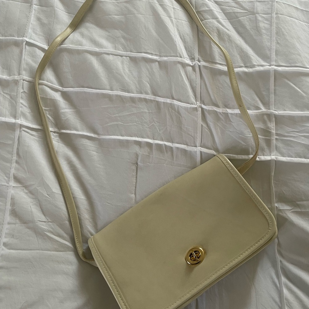 Classic Cream Crossbody Bag with Gold Turn-Lock